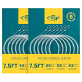 SF Pre-Tied Loop Fly Fishing Tapered Leader Nylon Clear Trout Freshwater Saltwater Bonefish Permit Bass Salmon Steelhead 7.5FT 9FT 10FT 12FT 15FT 0X 1X 2X 3X 4X 5X 6X 7X - size: 7.5FT-4X(4)5X(4)6X(4), style: Freshwater Knotted 12-pack
