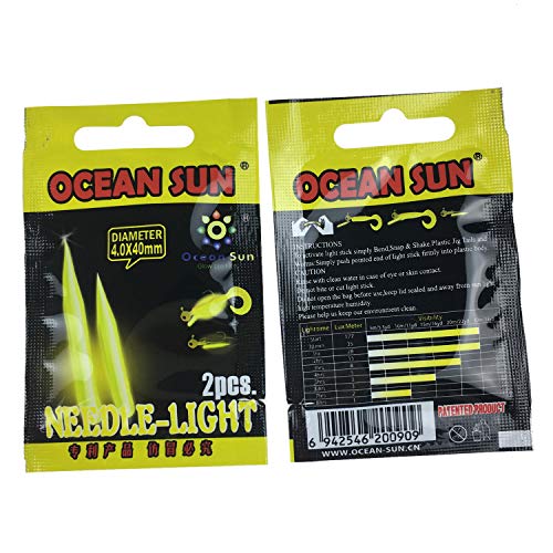 QualyQualy Glow Sticks for Fishing Lures Soft Baits Worms Jig Tails Light, Light Sticks for Soft Plastic Lures, Fishing Lures Glow Stick 100 Pcs 20 Pcs