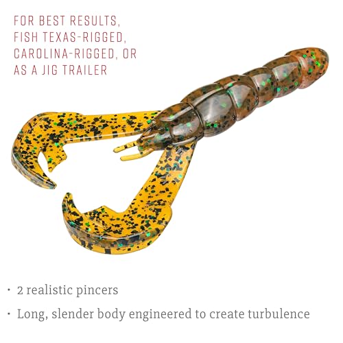 Strike King Rage Tail Craw - color: Amber Green Black, size: 0.145 inch