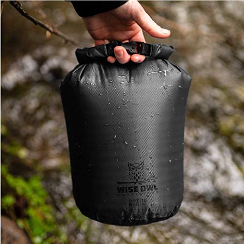 Wise Owl Outfitters Waterproof Dry Bag 3-Pack – Lightweight & Airtight 5L/10L/20L Small & Large Dry Bags for Kayaking, Beach, Travel, Boating, Hiking - color: Grey