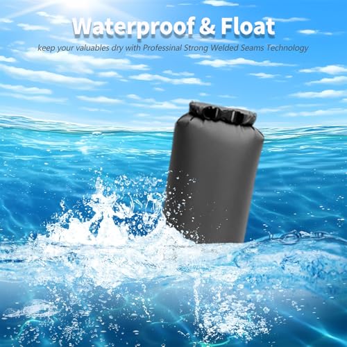 Dry Bags Waterproof 3 Pack (5L, 10L, 20L) - Lightweight Dry Storage Bag Beach Bag for Travel, Boating, Fishing, Rafting, Swimming, Camping & Outdoor Activities - Durable & Compact Design - Grey - color: Grey