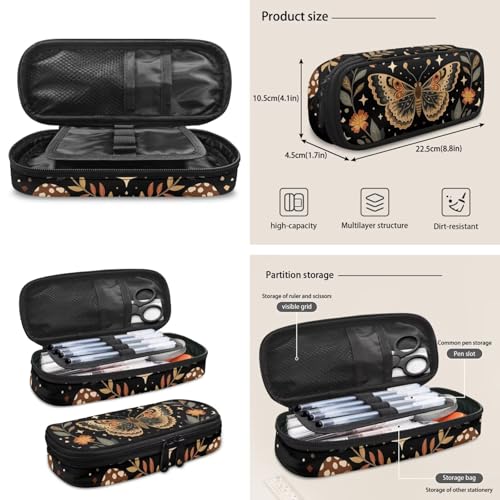 4 PCS Cute School Backpack for Boys Butterfly Schoolbag Rucksack with Lunch Box Handbag and Pencil Case Bottle Sleeve Pouch Set for Elementary Middle School - color: Butterfly