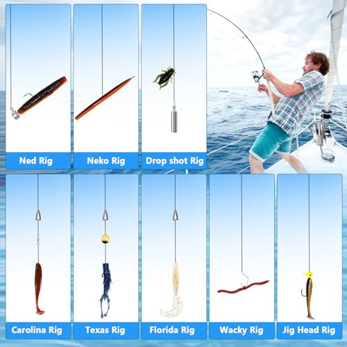 FONMANG 322-Piece Fishing Lures Kit - Buzz Bait/Spinner Baits/Jig/Frog, Fishing Tackle Box with Tackle Included, Soft Bait/Hooks/Weights, Fishing Gear Lure Kit Gift for Men Freshwater Bass Trout - color: A-322pcs Bass Fishing Kit