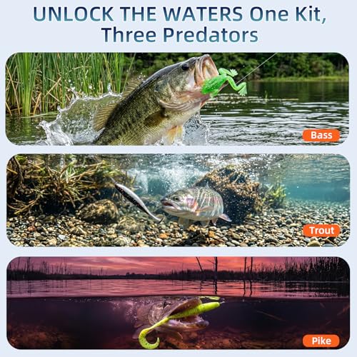 Fishing Lures - Fishing Kit Included 193Pcs Fishing Accessories and Tackle Box, Frogs, Minnows, Soft Baits, Hooks & Weights Accessories Gear Gift for Men Freshwater Bass Trout - size: 193Pcs-Orange