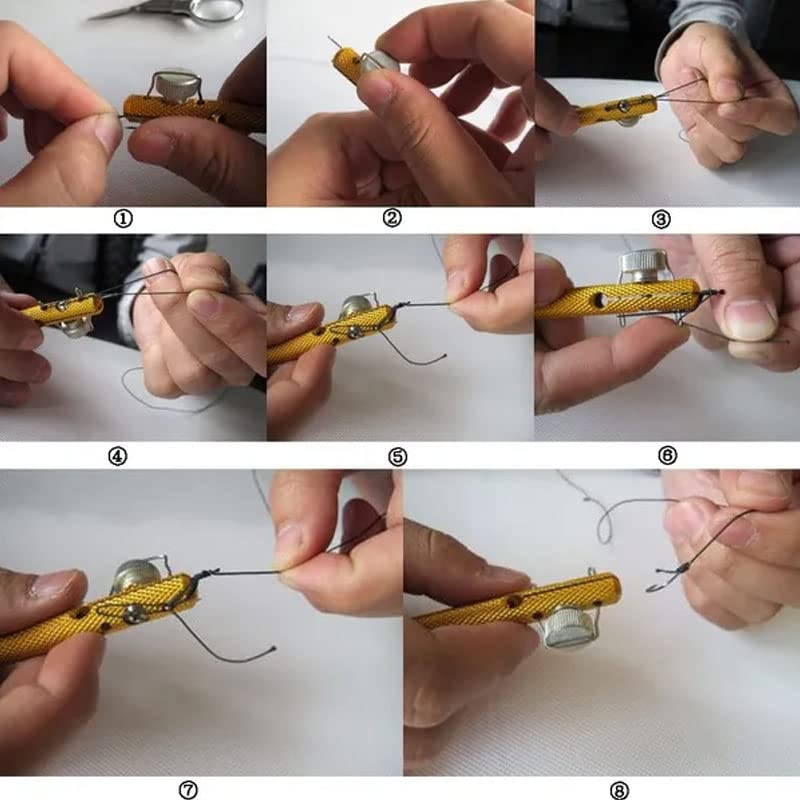 Acxico 2 Pcs Alloy Fishhook Layer Double Ended Needle knotter+semi-Automatic Fishhook line Layer Machine