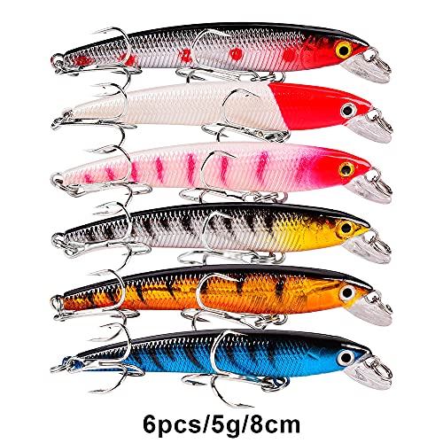 Bass Fishing Lures Kit Set Topwater Hard Baits Minnow Crankbait Pencil VIB Swimbait for Bass Pike Fit Saltwater and Freshwater - color: 560-56pcs