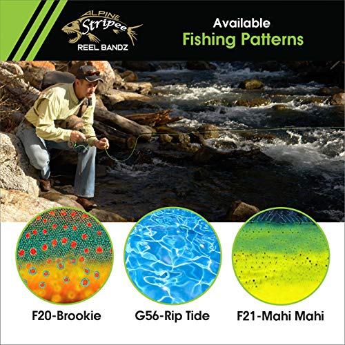 Alpine Innovations Stripee ReelBandz 3 Pack | Prevent Line Tangles | Regular Fits 7/8″ Wide & 2.25″ Dia – 3.50 Dia. | Large Fits 1.25″ Wide & 3.0″Dia – 4.25″ Dia. - size: Large, style: Brook Trout