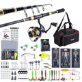 Goture Fishing Rod and Reel Combos, 1.8M-2.7M Carbon Fiber Telescopic Fishing Pole with Spinning Reel, Lures Set, 900D Carrier Bag, Travel Full Kit for Freshwater Saltwater, Beginners & Anglers - color: B1:Fishing Kit with Carrier Bag, size: 9FT/2.7M