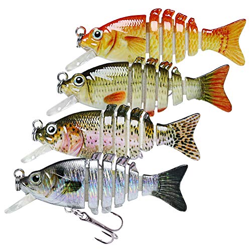 TRUSCEND Swimmax Easy Catch Fishing Lures with BKK Hooks, Wiggling, Vibrating, Rattling and Gurgling for More Bites, Heavy-Duty Dyneema Fiber Jointed Swimbaits for Bass, Trout, Crappie, Walleye, Pike - color: A3-2",0.07oz