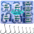 Circle Hooks Fishing Hooks 2X Strong 170PCS/Box|220PCS/Box Octopus Catfish Fish Bulk Fishing Hooks Set Saltwater Freshwater Gear Equipment#1 1/0 2/0 3/0 4/0 5/0 6/0 8/0 10/0 - color: BLACK-220PCS