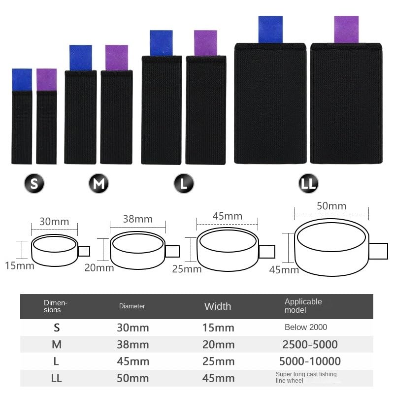 16pcs Spool Cover Fishing Spool Belt Pole Holder Flexible Spinning Reel Belt Thicken with Handle Spinning Protection Belt Fish Tackle