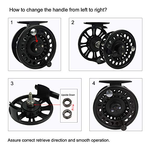 Aventik HVCE Graphite Fly Reel Center Drag System Classic III Graphite 3/4, 5/6, 7/8wt Large Arbor Freshwater Fly Fishing Reels - size: 5/6, style: Only Reel