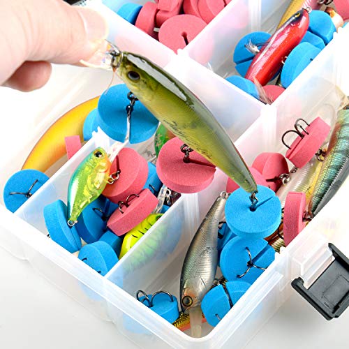 Fishing Hook Covers Hook Bonnets Treble Hook Guards - One Size Fits Most, Tangles Free, EVA Material Fishing Hook Caps Protect Your Sharp Hooks and Long Using - color: Red & Blue, size: 4#, 6#, 8#, 10#
