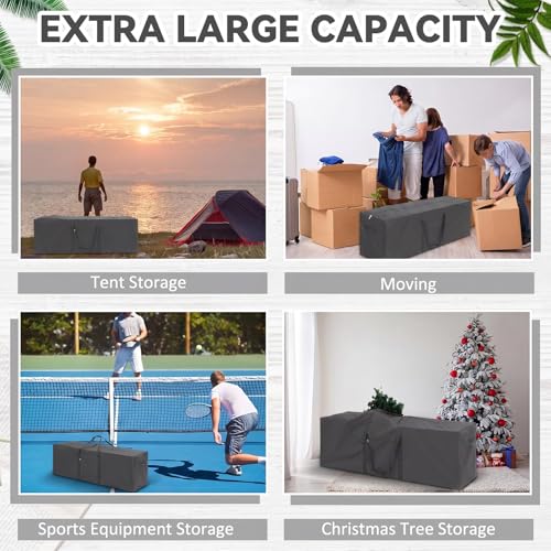 1 Pack 60 x 17 x 20 Inch, 332 L Extra Large Duffle Bag Camping Tent Storage Bag Heavy Duty Waterproof Sport Outdoor Equipment Carrying Case for Pole Travel Canopy Hammock Tripod(Gray) - color: Gray, size: 60 x 17 x 20 Inch, 332 L