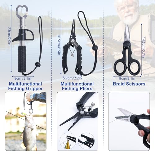Goture Fishing Rod and Reel Combos,1.8M-2.7M Telescopic Fishing Pole Spinning Reel Line Lures Set with Carrier Bag,Telescopic Rod Kit for Starter Travel Saltwater Freshwater Gear Gift - color: A5:Fishing Pole Kit with Carrier Bag, size: 6 ft/1.8 m