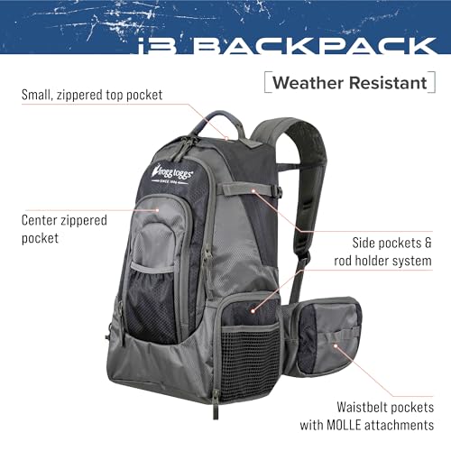 FROGG TOGGS i3 Fishing Backpack, Tackle Storage, Includes 3-3600 Bait Trays - color: Black