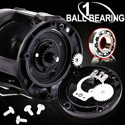 Sougayilang Conventional Reel – 27LB Max Drag,Saltwater Inshore Surf Trolling Reel for Catfish, Musky, Bass, Salmon/Steelhead, Striper – Heavy Duty Round Baitcasting Fishing Reel - color: black-left handle, size: 3000