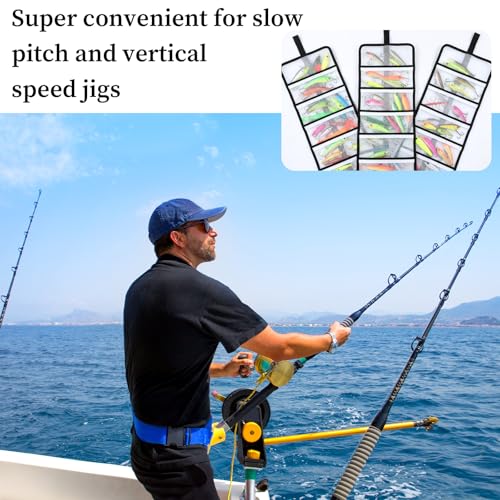 4 Pcs Roll Up Fishing Lure Wraps Set Durable Lure Bag 6 Pocket PVC Protective Cover Saltwater Hook Covers Fabric Lures Protector Trolling Lures Tackle Bag