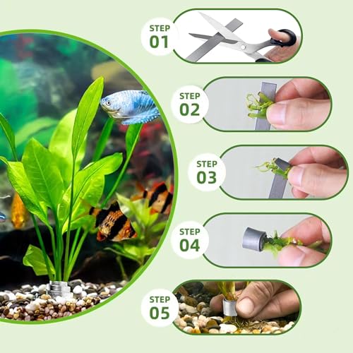 52Pcs Aquarium Plant Weights for Fish Tank - Aquarium Plant Anchors Live Plants Fixed Ring Base, Weighted Blocks to Hold Aquatic Live Plants Underwater - size: 52PCS