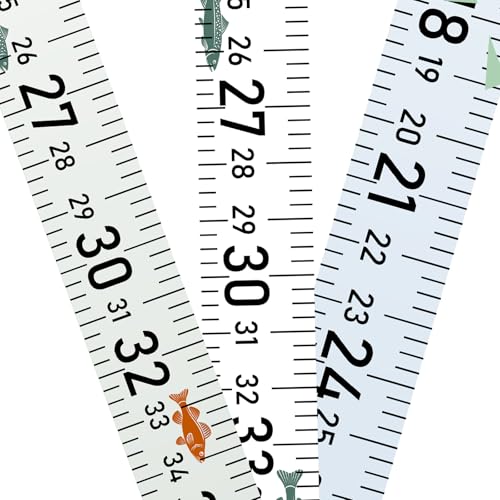 Fishing Ruler for Boat 58" Self-Adhesive Fish Measuring Decals (3 Pack) Waterproof Self Adhesive Measuring Ruler Tape (Mix Colors+)