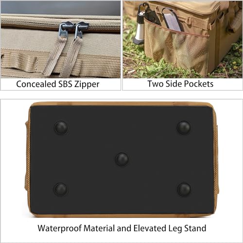 Tactical Camping Storage Bag - 46L Utility Tote Bag Trunk Organizer (Black) - color: Black