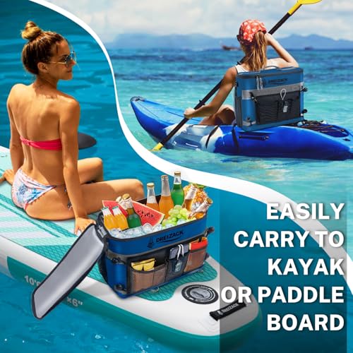 Dreizack Kayak Cooler Behind Seat, Waterproof Cooler for Kayaking,Paddle Board Cooler Compatible with Lawn-Chair Seat Kayak Accessories Cooler Bag Kayak Cooler Tow Behind for Camping Fishing - color: Dark Blue