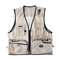 Foldable Outdoor Fishing Camping Travel Mesh Vest, Multi-Pockets Photography Lightweight Vests - color: Beige, size: X-Large