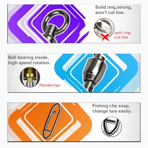 AMYSPORTS High Strength Snap Swivels Stainless Bearing Rolling Fishing Swivel Freshwater Snap Swivels Fishing Clip Steel Black Nickel - size: Size 0+S (45lb) 25 pcs
