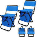 Jerify 2 Pcs Fishing Chair with Cooler Bag Multi-Function Foldable Compact Fishing Stool Hunting Chair Portable Backrest Stool with Folding Backpack for Finishing Camping Hunting Travel(Blue) - color: Blue