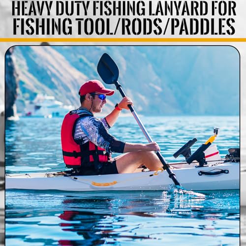 Gejoy 8 Pcs Kayak Paddle Leash Heavy Duty Retractable Coiled Lanyard Pole Tether Straps for Kayaking Boating Canoeing Fishing Pole Rod Board Fishing Accessories