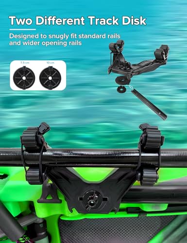 Kayak Paddle Holder, Kayak Accessories for Fishing, Dual Head Kayak Track Mount Accessories, Offset Paddle Holder for Kayaking, Kayak Rail Accessories - style: Offset Paddle Holder