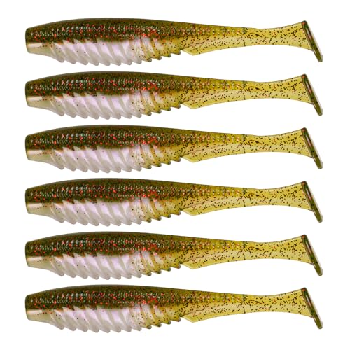 6th Sense – Party Paddle 4.3" – Saltwater Swimbait – Inshore Fishing – Redfish/Trout/Snook – Paddle Tail Soft Plastic - color: Guide's Choice
