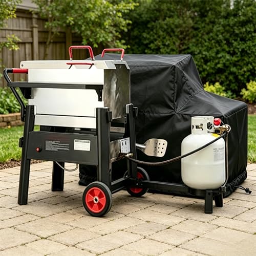 Turkey Fryer Cover, Waterproof Crawfish Boiler Cover for Creole Feast CFB3001 70 QT Seafood Boiler with 20LB Proprane Tank,Crawfish Boil Party Supplies,66" D x 35" W x 39" H - size: 66" D x 35" W x 39" H