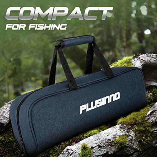 PLUSINNO Fishing Rod and Reel Combos Carbon Fiber Telescopic Fishing Pole with Reel Combo Sea Saltwater Freshwater Kit Fishing Rod Kit - color: 2PACK Full Kit with Carrier Case, size: 5.91 ft