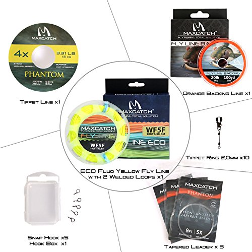 Maxcatch AVID Fly Fishing Reel with CNC-machined Aluminum Body - 1/3, 3/4, 5/6, 7/8, 9/10 Weights(Black, Green, Blue) - color: Reel+Line Combo Matte Black, size: 3/4wt