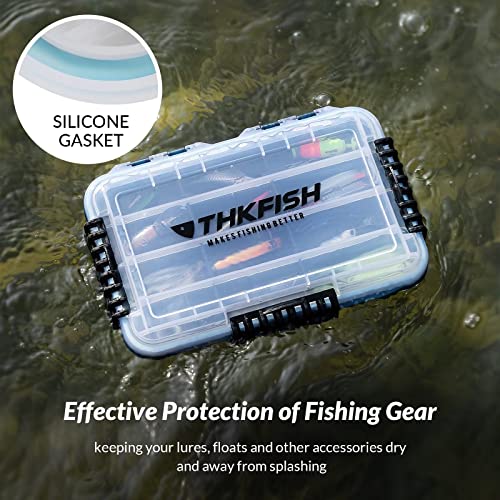 THKFISH Fishing Tackle Box 3700S Tackle Tray Floating Fishing Lure Box Storage Organizer Small Plastic Box with Adjustable Dividers,Sun-Proof 1PC - color: 1PC-3700