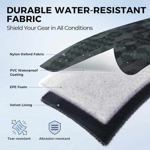 KastKing BaitSpace Line Management Bag, Fishing Line Storage Bag with Water Resistant Nylon, Clear View Window, Removable Divider, Tangle-free Leader Line Holder - color: A: Black Camo-Medium