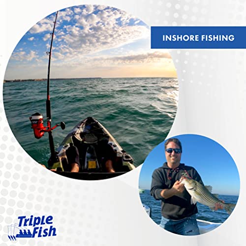 Triple Fish Monofilament Fishing Leader - Clear, Camo Strong Tough Leader Material for Big Game Fishing, Up to 400lb Test - color: Clear, style: 40 Lb Test, 0.60 Mm Dia, 50 Yd