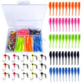 65Pcs Crappie Jigs Lure kit, 2 inch Crappie Bait with Fishing Jig Heads Hooks for Saltwater Freshwater Bass Trout - color: D: 15pcs crappie jigs and 50pcs lures