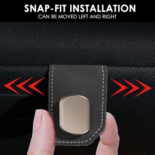 Adorila Car Glove Box Hooks (2 Pack) - Vegan Leather Dual-Hook Passenger Seat Purse Hanger, No-Adhesive Dashboard Organizer (Grey)