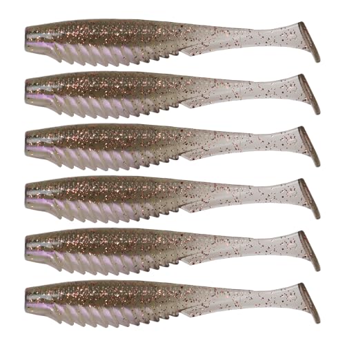 6th Sense – Party Paddle 4.3" – Saltwater Swimbait – Inshore Fishing – Redfish/Trout/Snook – Paddle Tail Soft Plastic - color: Salty Shad