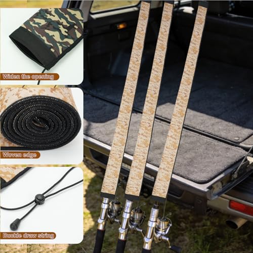 Neoprene Fishing Rod Sleeves,Fishing Rod Socks for Protect Rod | UV Resistance,Puncture Resistant, Protect Casting, Spinning, Trolling Fishing Rods,Fishing Pole Sleeve for Transport, Storage - color: 8-Camo, size: 68"