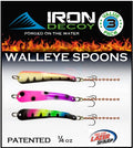 IRON DECOY Spoon Fishing Lures 3-Pack, Multi-Species Metal Spoons for Trout, Walleye, Bass, Salmon, Pike, Ice Fishing & Trolling, Vibrating Spoon Lure Kit - color: Walleye, 1/4 oz
