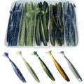 Fishing Soft Plastic Lures, Paddle Tail Swim Baits for Bass Fishing,Paddle Tail Swimbaits for for Bass Trout Walleye Lures, 30/50pcs Soft Plastic Baits with Box - color: B:2.75in/0.077oz-50pcs