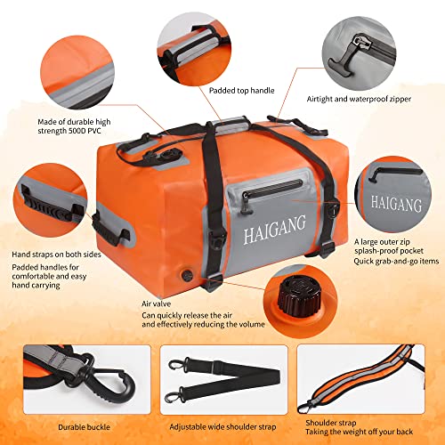70L Waterproof Duffel Bag Travel Dry Bag, Large Capacity, Adjustable Thickened Straps and Handles, Zip Closure, Air Valve, Keep Equipment Safe, Suitable for Boating Rafting Motorcycle Kayaking - size: 70L