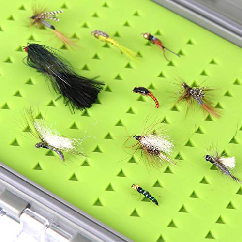 Maxcatch Waterproof Double-Sided Fly Box - Lightweight & Durable Fly Fishing Box with Clear Lid & Easy Grip Foam for Dry & Wet Flies Storage - color: Silicone Insert, size: Small-4.9''x 3.9''x 1.57''