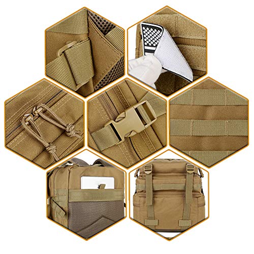 QT&QY 45L Military Tactical Backpacks Molle Army Assault Pack 3 Day Bug Out Bag Hiking Treeking Rucksack… - color: 2.2 Pythons Grain Black