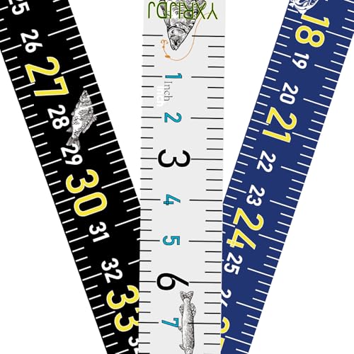 Fishing Ruler for Boat 51" Self-Adhesive Fish Measuring Decals (3 Pack) Waterproof Self Adhesive Measuring Ruler Tape (3 Mix Colors) - color: 3 Mix Colors
