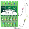 Dovesun Surf Fishing Rigs High Low Rigs Fishing Saltwater for Fluke Flounder Porgy Snapper Sea Trout - color: A-High Low Rigs-2/0 Hook-10PCS