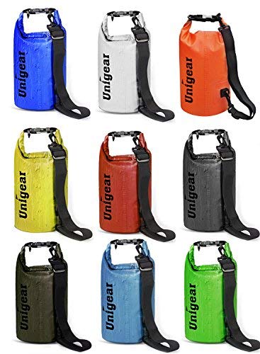 Unigear Dry Bag Waterproof, 2L/5L/10L/20L/30L/40L Floating and Lightweight Bags for Kayaking, Boating, Fishing, Swimming and Camping with Waterproof Phone Case - color: Red, size: 10L